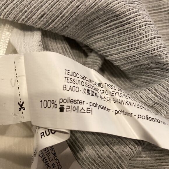 Zara White/Grey Striped Tank Top Waterfall Back small nwot - Picture 7 of 8
